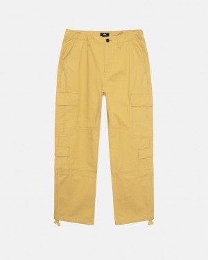 Yellow Men's Stussy Ripstop Surplus Cargo Pants | BBC-2157