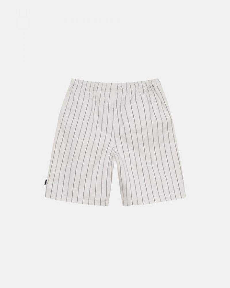 Beige Men's Stussy Brushed Beach Shorts | FYS-2415