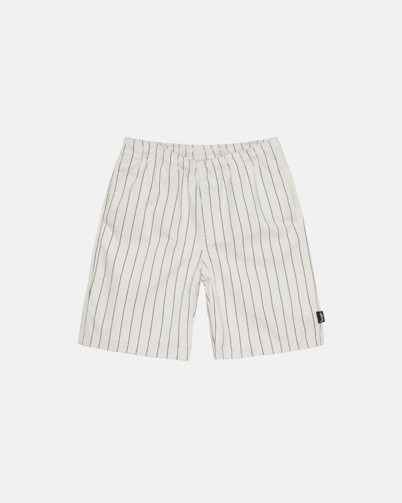 Beige Men\'s Stussy Brushed Beach Shorts | FYS-2415