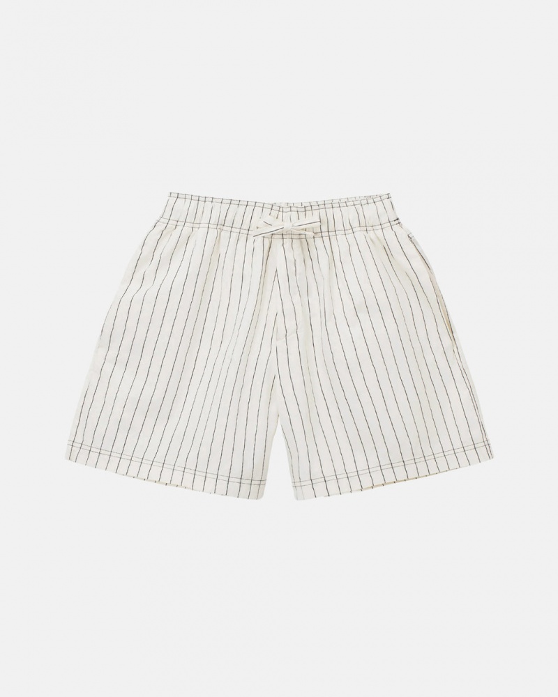 Beige Men\'s Stussy Tekla Poplin Pyjama Shorts | OPX-7724