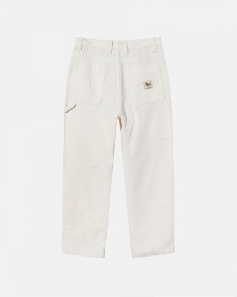 Beige Men's Stussy Work Pant Canvas Pants | LDF-9930