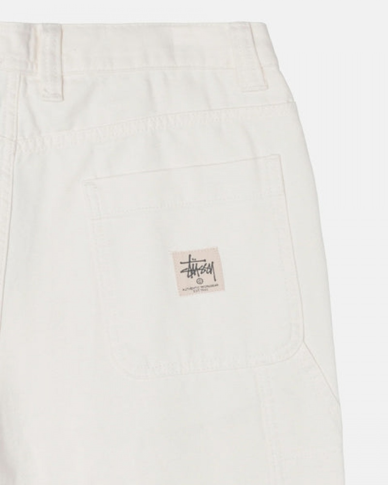 Beige Men's Stussy Work Pant Canvas Pants | LDF-9930