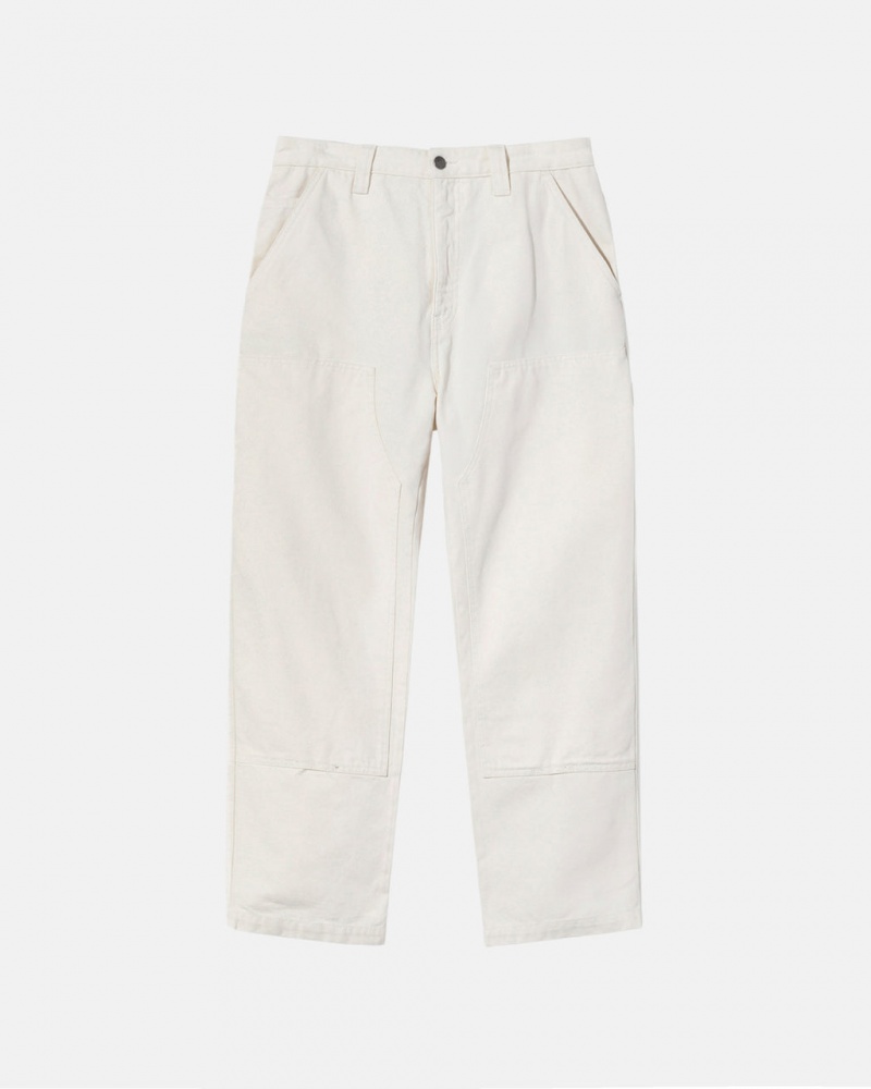 Beige Men\'s Stussy Work Pant Canvas Pants | LDF-9930