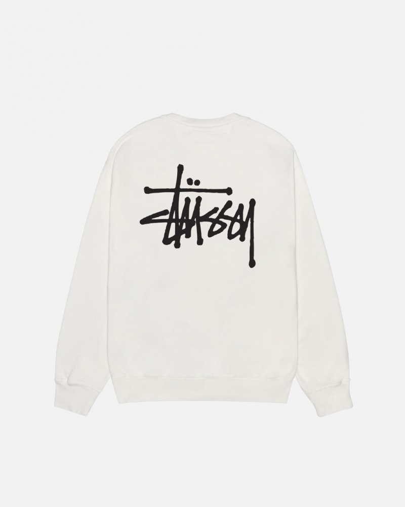 Beige Women\'s Stussy Basic Stüssy Pigment Dyed Crew Sweatshirts | AXV-6430