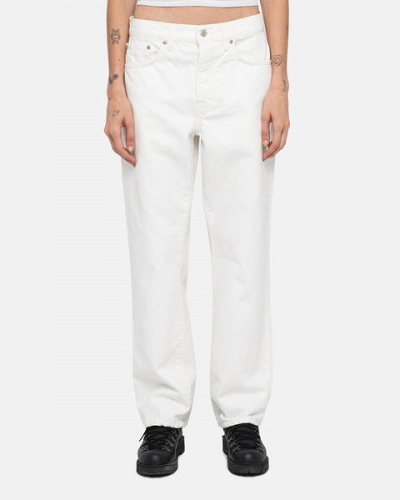 Beige Women's Stussy Classic Jean Overdyed Pants | SER-3635