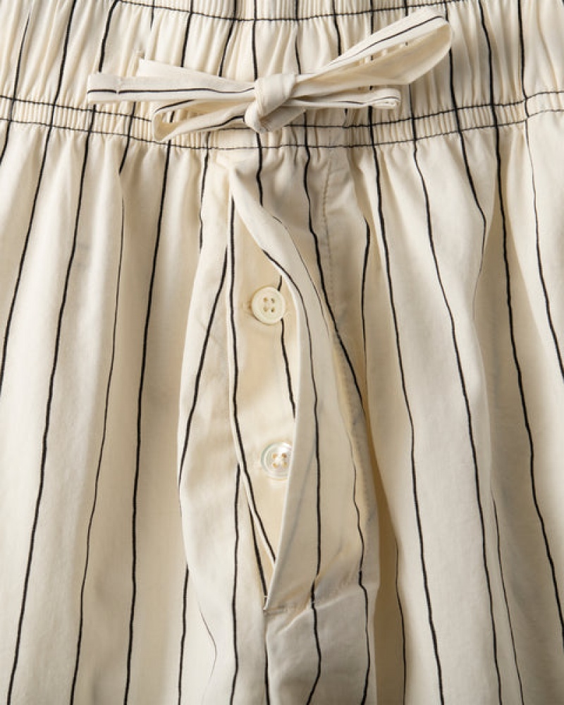 Beige Women's Stussy Tekla Poplin Pyjama Shorts | EFX-8990