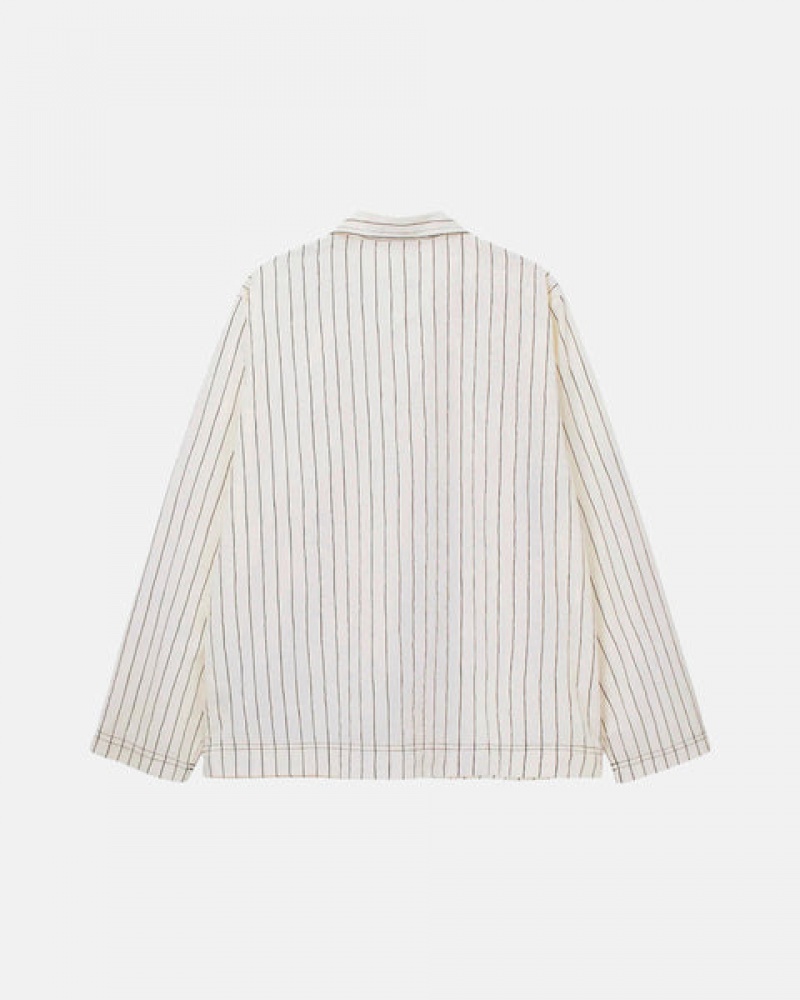 Beige Women's Stussy Tekla Poplin Pyjama Shirts | DPZ-1712