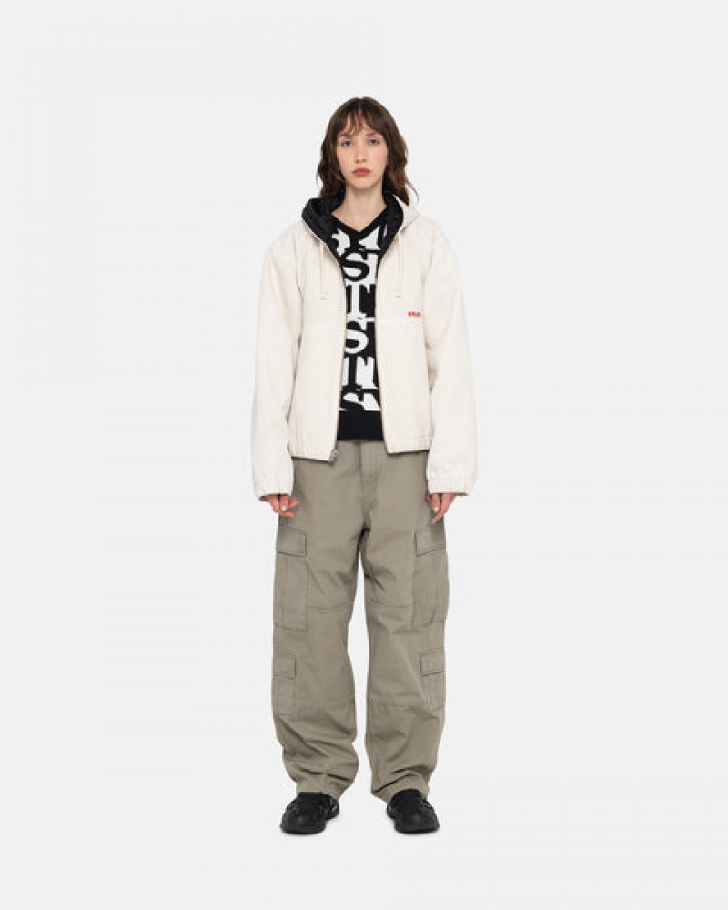 Beige Women's Stussy Work Jacket Insulated Canvas Jackets | AJL-8966