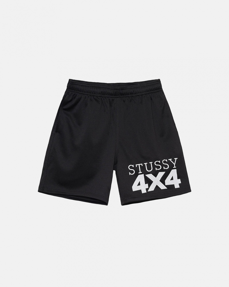 Black Men\'s Stussy 4X4 Mesh Shorts | IOL-0352