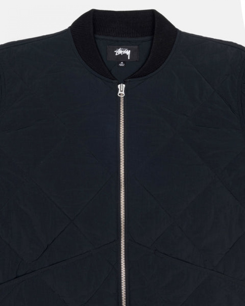 Black Men's Stussy 8 Ball Quilted Liner Jackets | SXJ-5725