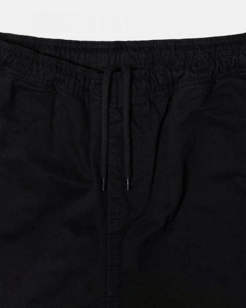 Black Men's Stussy Beach Pant Brushed Cotton Pants | TIK-6251