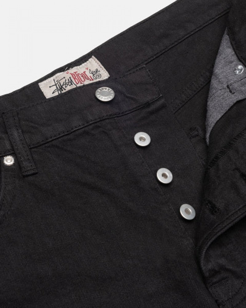 Black Men's Stussy Big Ol' Jean Overdyed Denim | TPP-2341