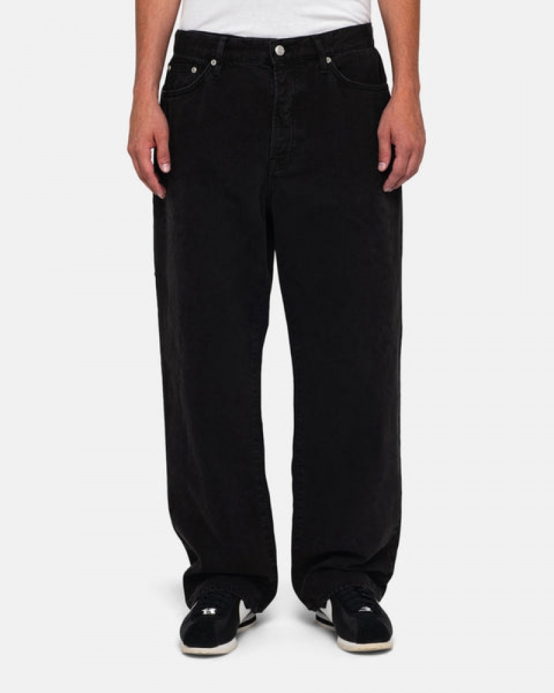 Black Men's Stussy Big Ol' Jean Washed Canvas Pants | RKB-0137