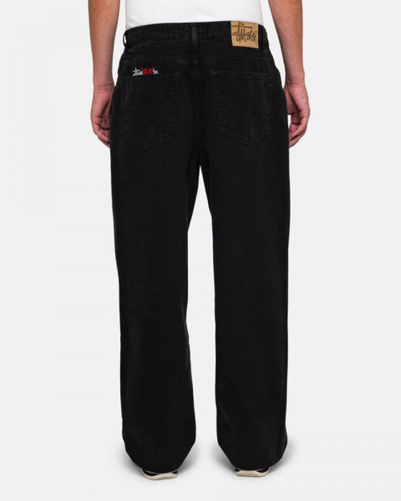 Black Men's Stussy Big Ol' Jean Washed Canvas Pants | RKB-0137