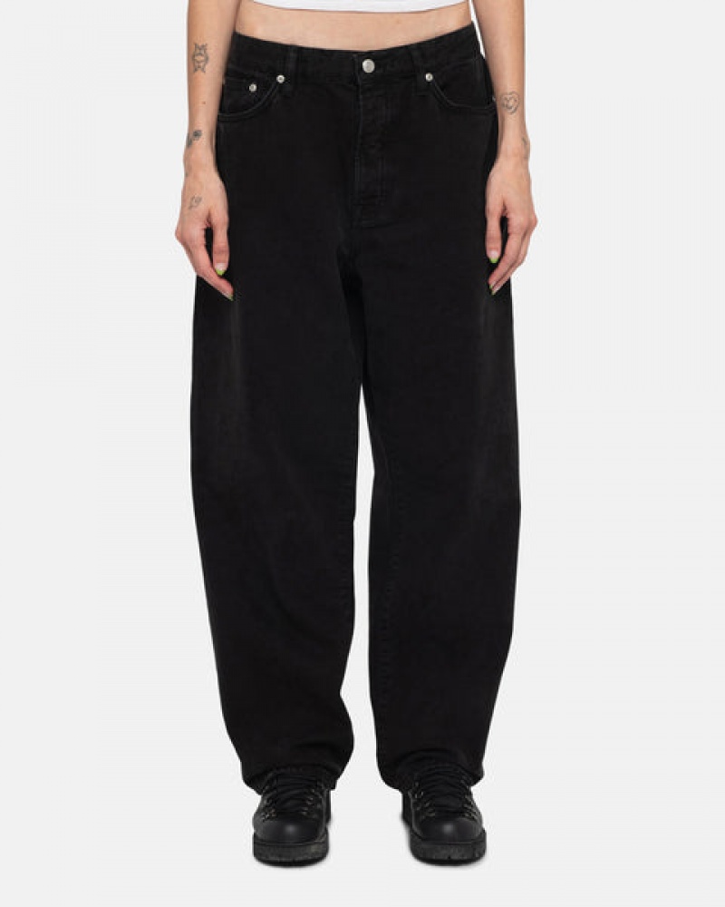 Black Men's Stussy Big Ol' Jean Washed Canvas Pants | RKB-0137