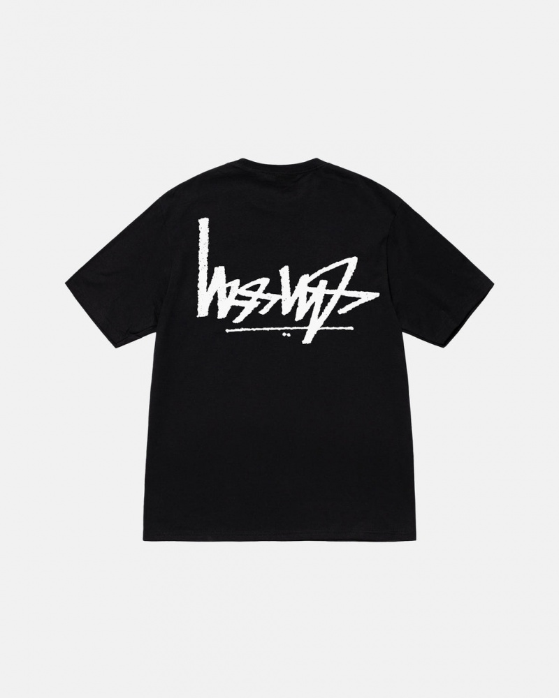 Black Men\'s Stussy Flipped Tees | KCG-0714