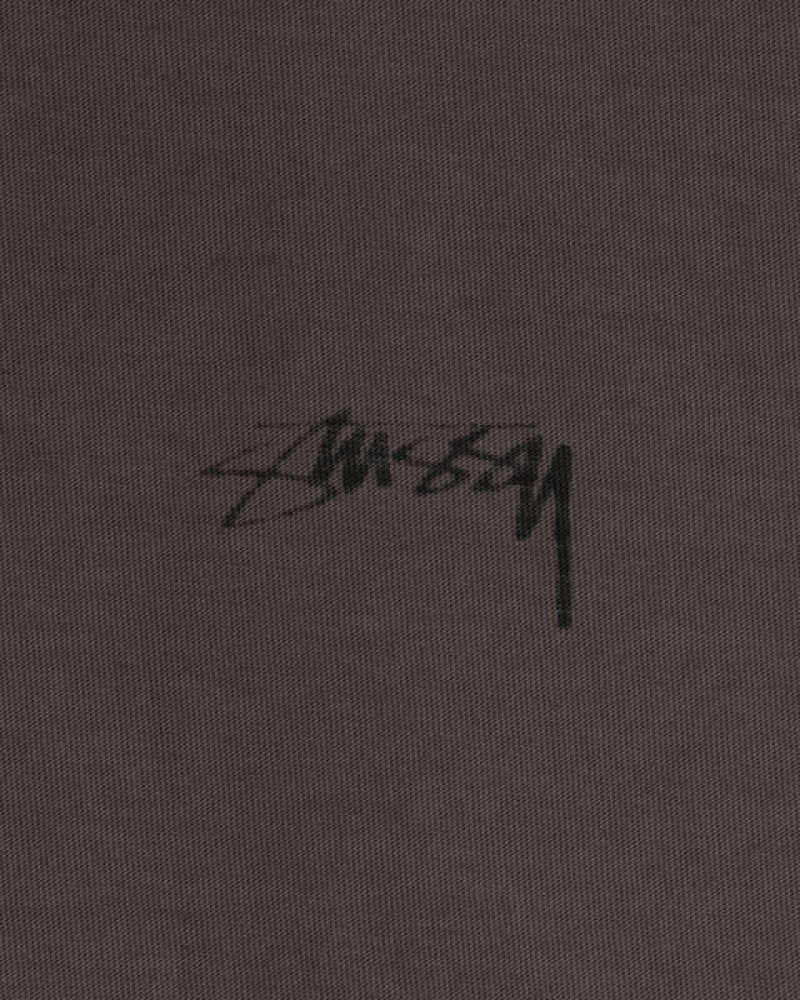 Black Men's Stussy Lazy Ls Tee Tops | SWF-7406