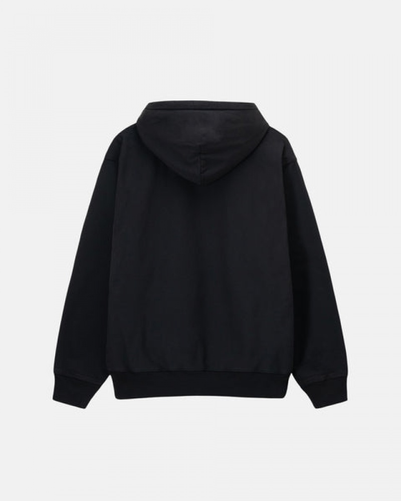 Black Men's Stussy Overdyed Stock Logo Hoodie | JHH-7743