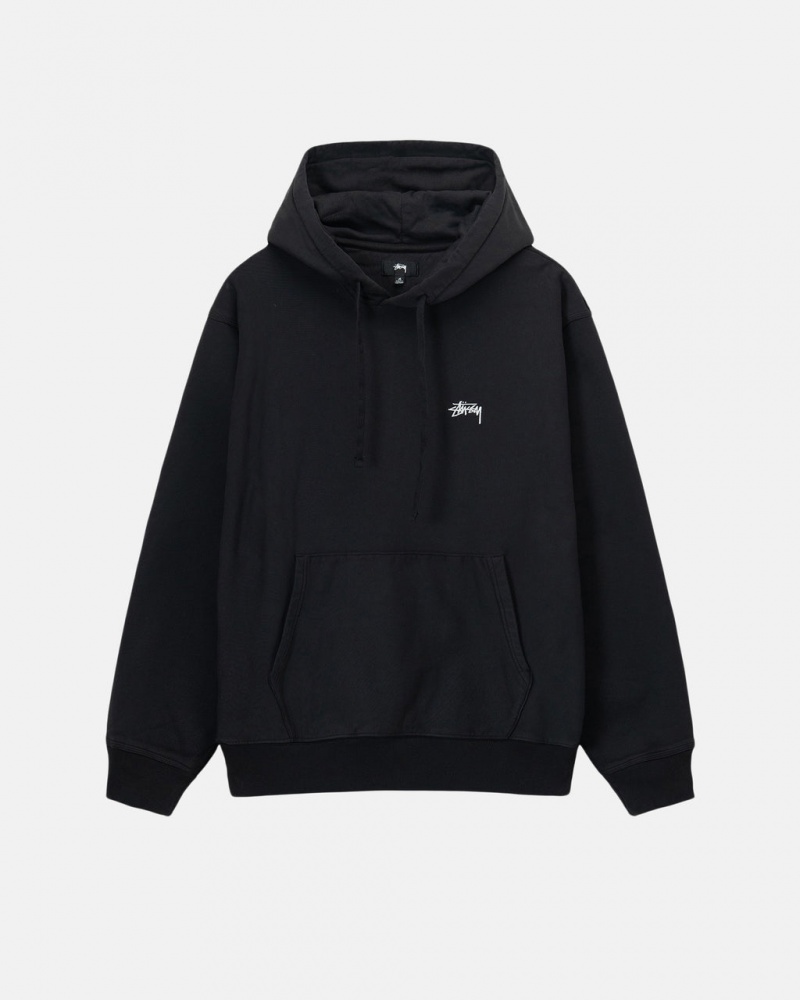 Black Men\'s Stussy Overdyed Stock Logo Hoodie | JHH-7743