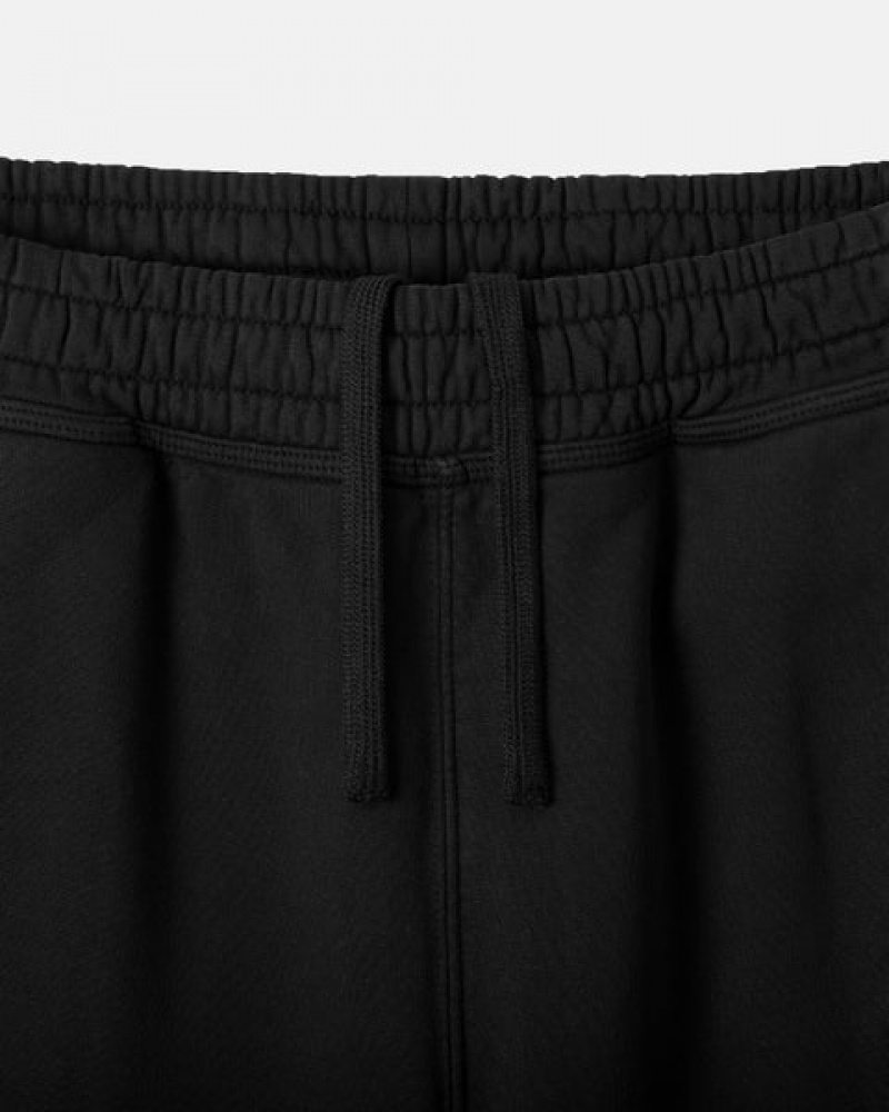 Black Men's Stussy Overdyed Stock Logo Sweat Shorts | QND-9501