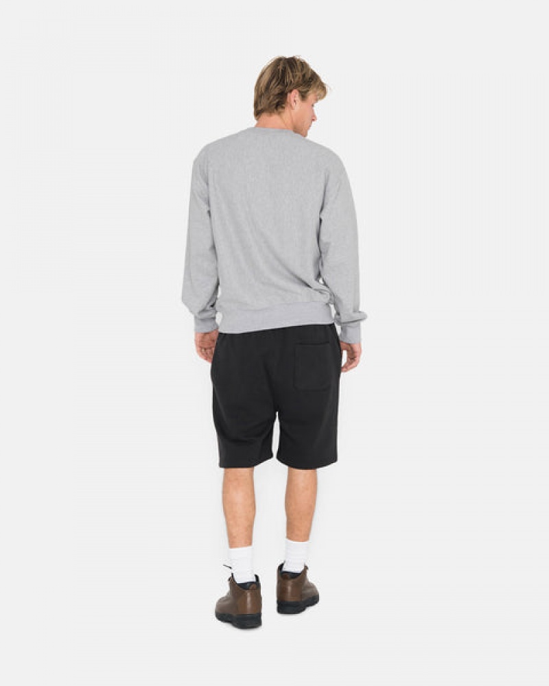 Black Men's Stussy Overdyed Stock Logo Sweat Shorts | QND-9501