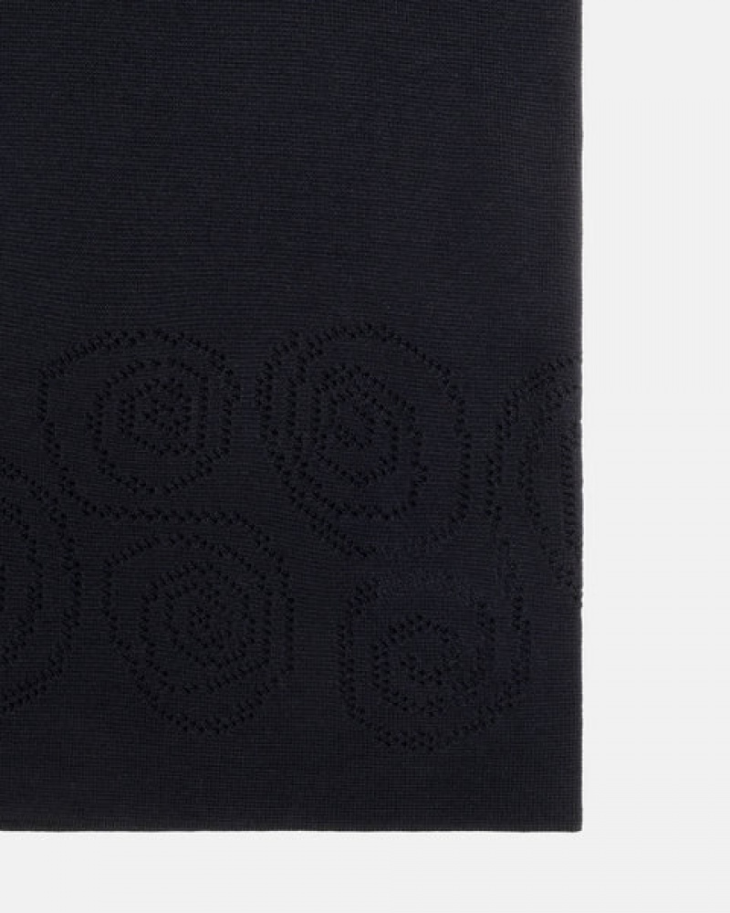 Black Men's Stussy Perforated Swirl Knit Shirts | HTA-9164