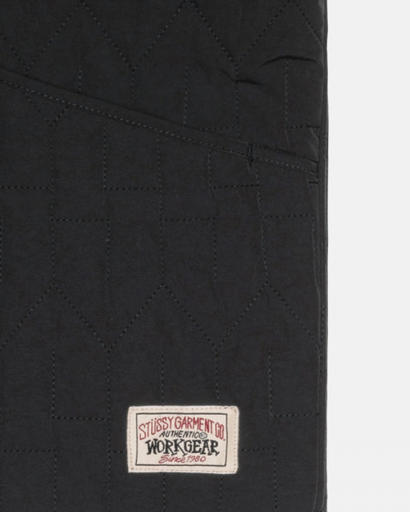 Black Men's Stussy S Quilted Liner Jackets | QSW-0636