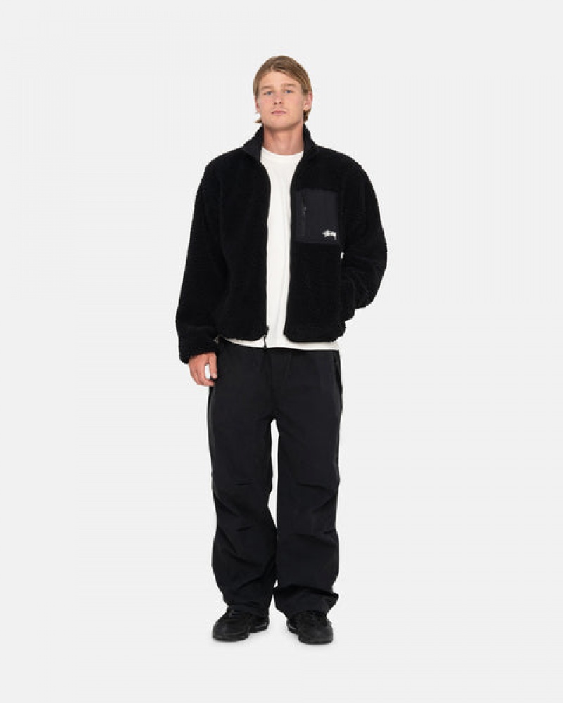 Black Men's Stussy Sherpa Reversible Jackets | XTF-6364