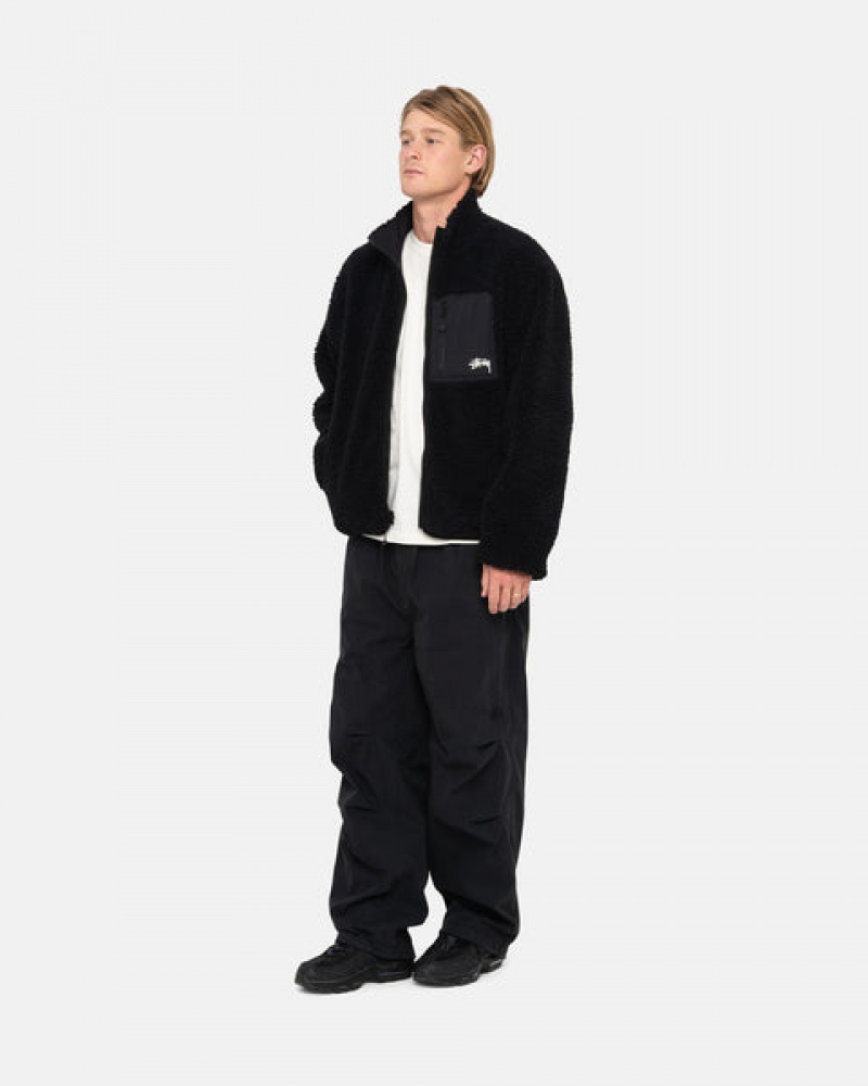 Black Men's Stussy Sherpa Reversible Jackets | XTF-6364