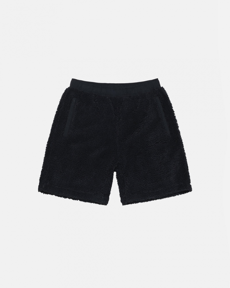 Black Men\'s Stussy Sherpa Shorts | IHV-5198