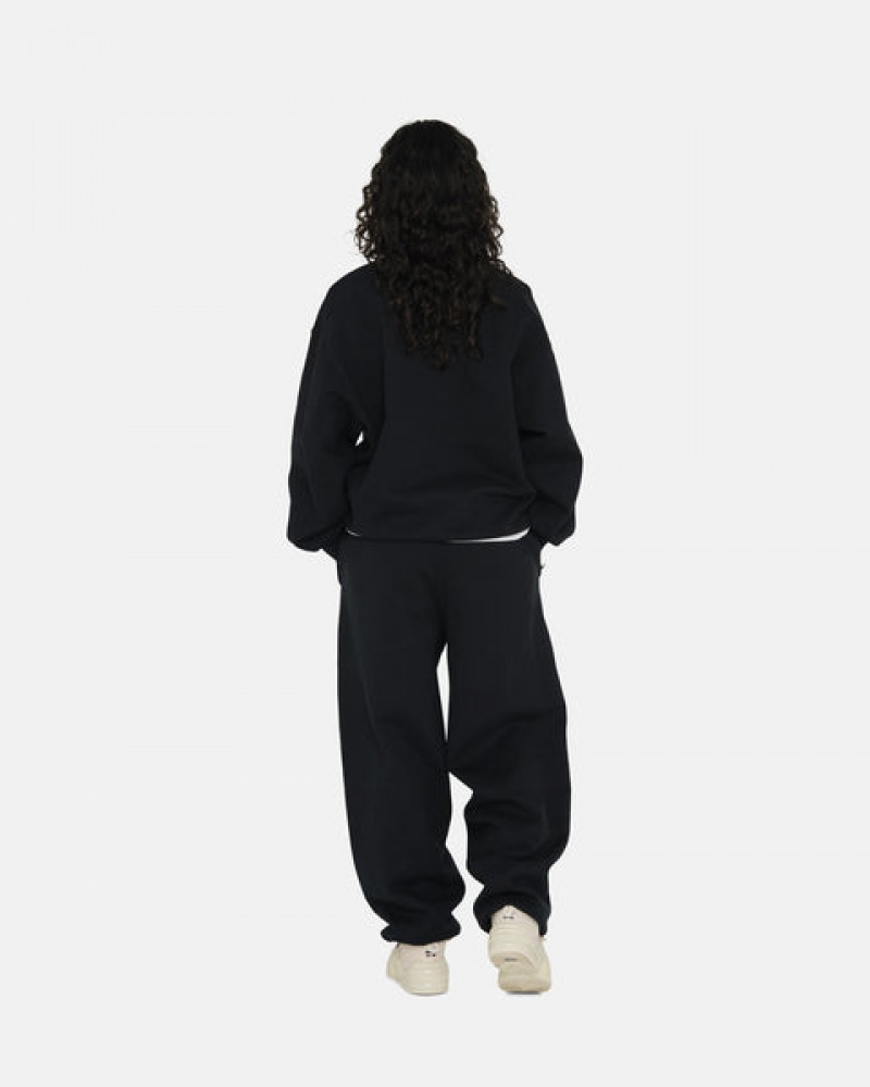 Black Men's Stussy Stone Wash Fleece Pant Sweatpants | BGV-2147