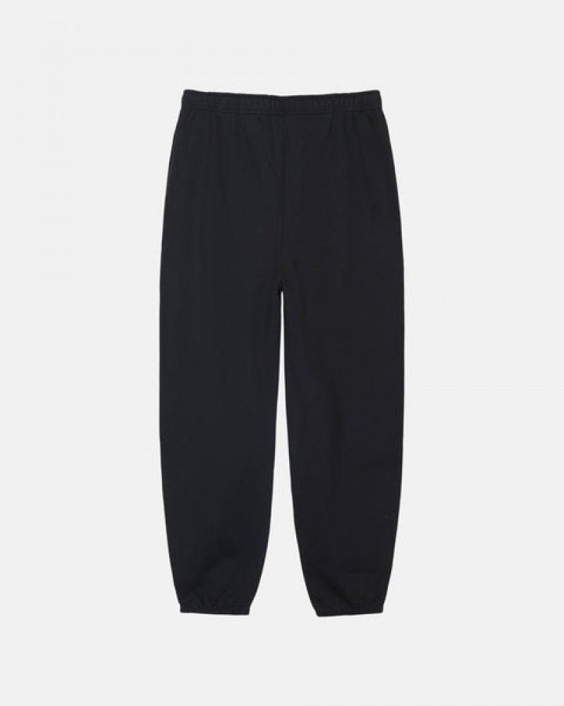 Black Men's Stussy Stone Wash Fleece Pant Sweatpants | BGV-2147