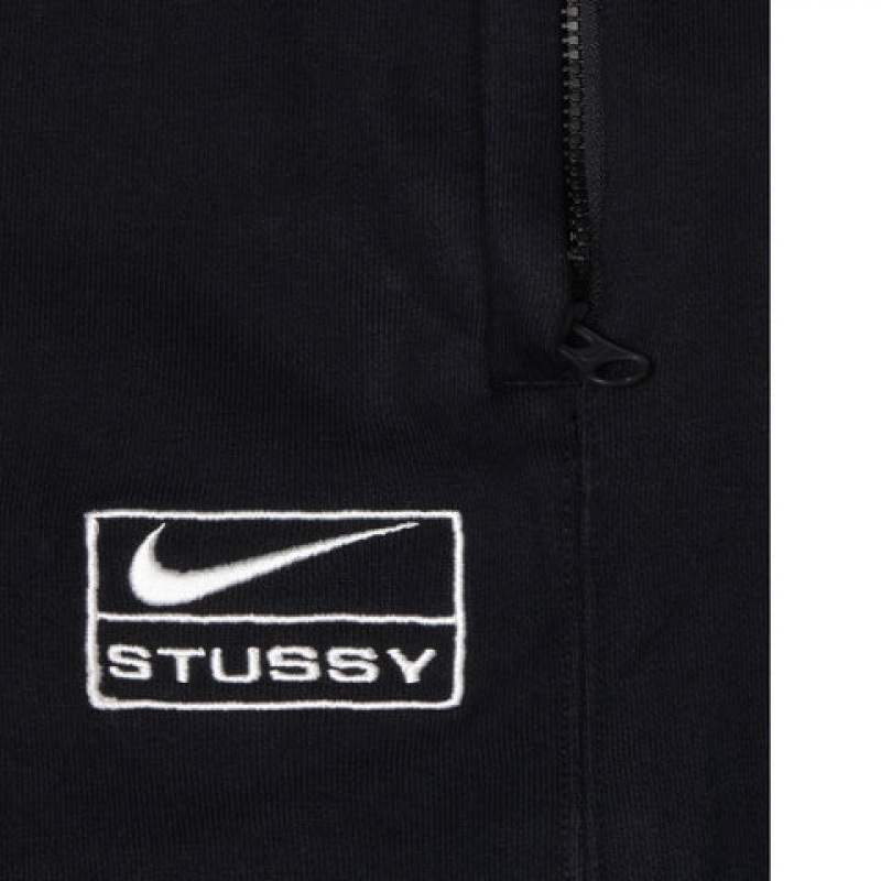 Black Men's Stussy Stone Wash Fleece Pant Sweatpants | BGV-2147