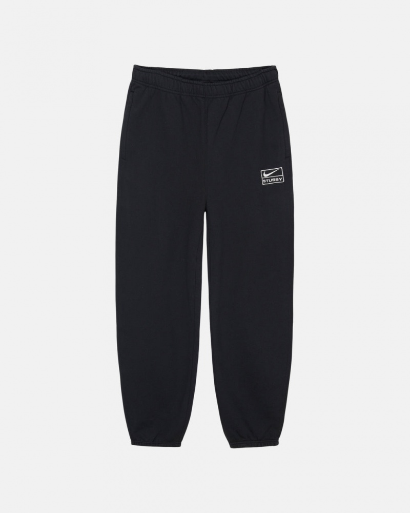 Black Men\'s Stussy Stone Wash Fleece Pant Sweatpants | BGV-2147