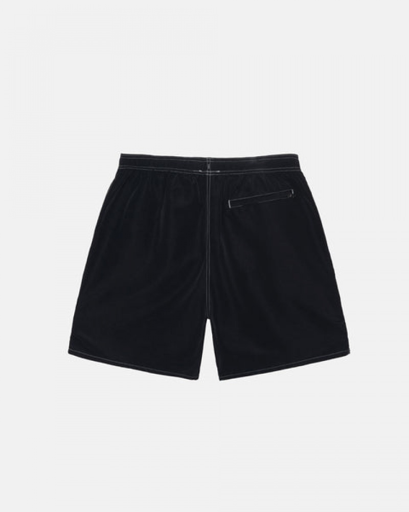 Black Men's Stussy Surfman Patch Water Short Swimwear | MEN-3367