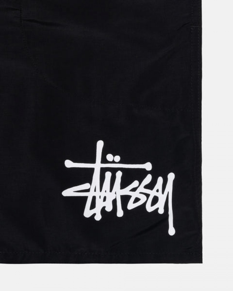 Black Men's Stussy Water Short Big Basic Shorts | MVF-3447