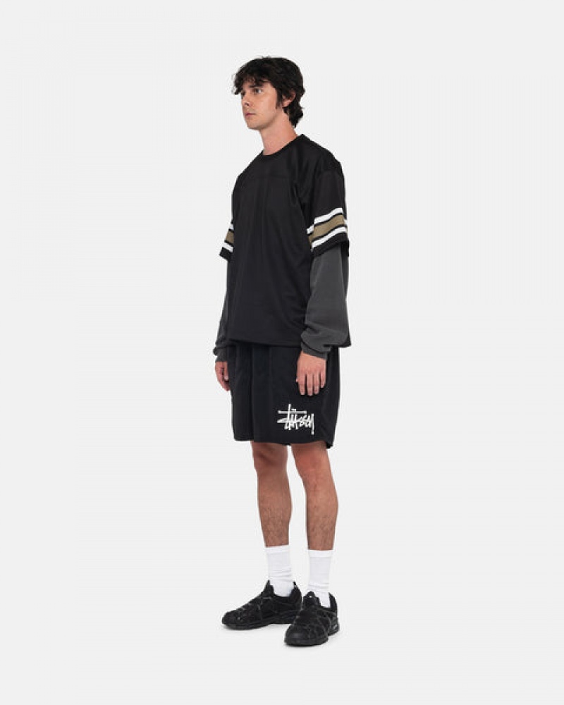 Black Men's Stussy Water Short Big Basic Shorts | MVF-3447