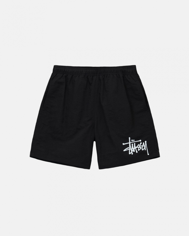 Black Men\'s Stussy Water Short Big Basic Shorts | MVF-3447