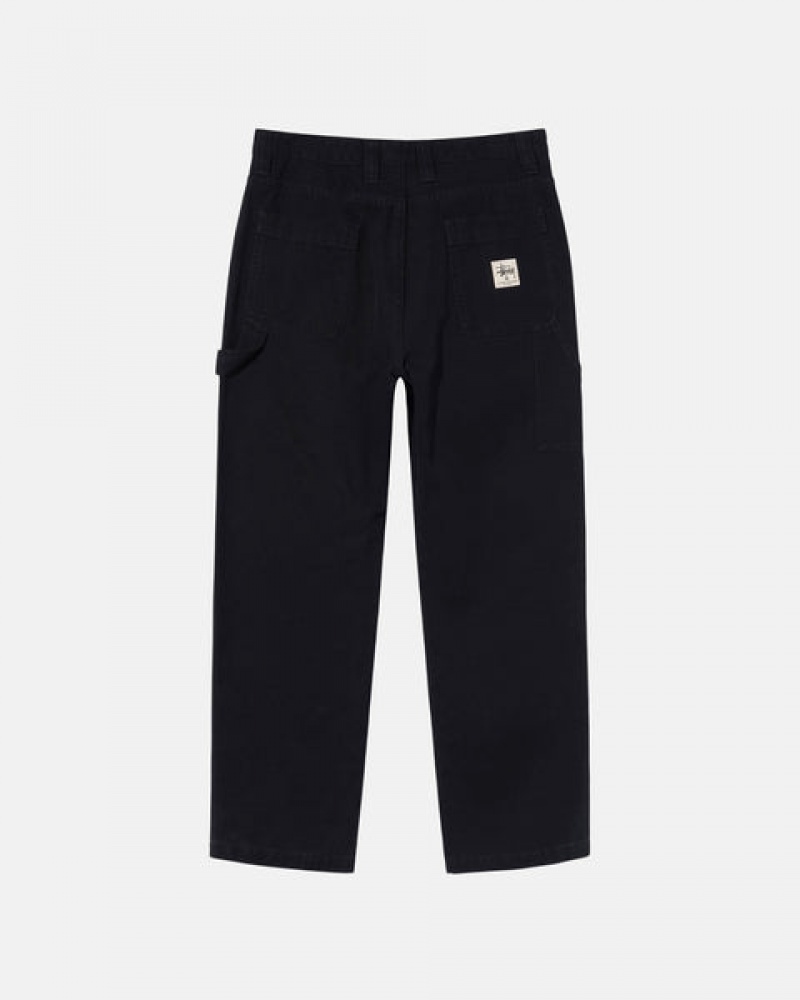 Black Men's Stussy Work Pant Canvas Pants | DLA-6287