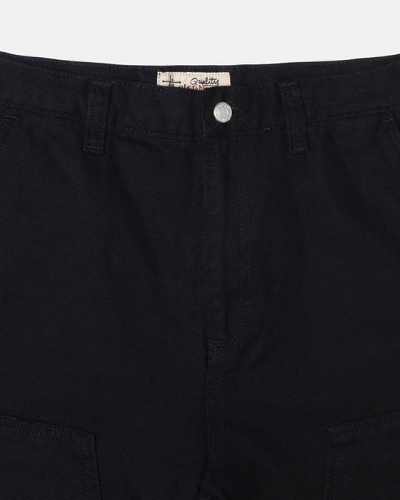 Black Men's Stussy Work Pant Canvas Pants | DLA-6287