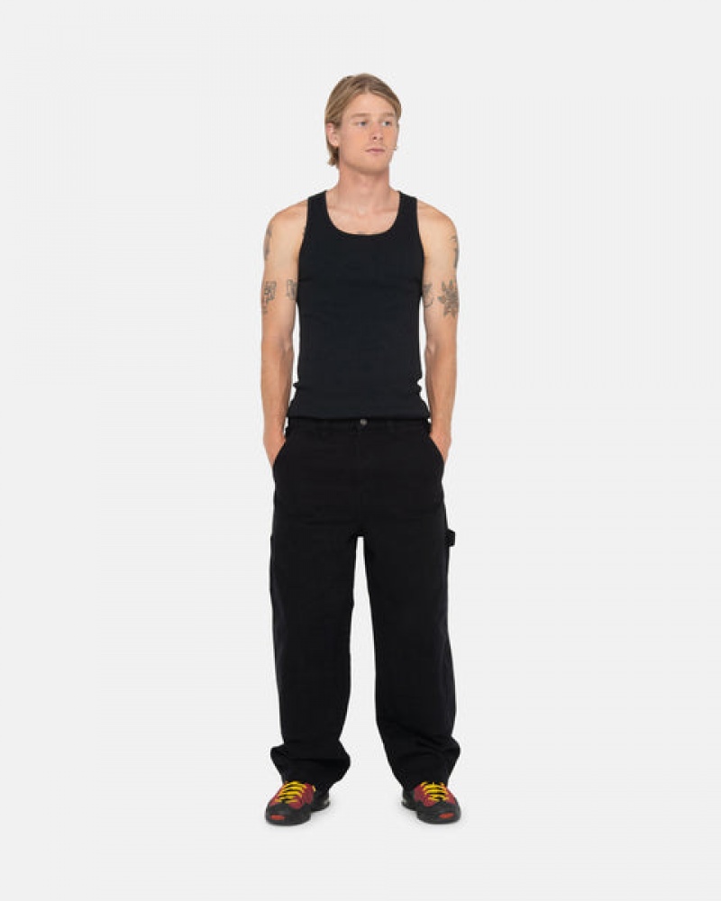 Black Men's Stussy Work Pant Canvas Pants | DLA-6287