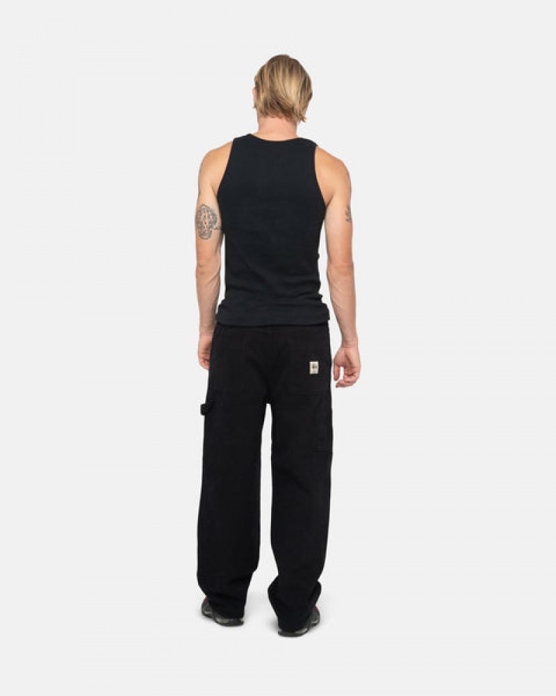 Black Men's Stussy Work Pant Canvas Pants | DLA-6287