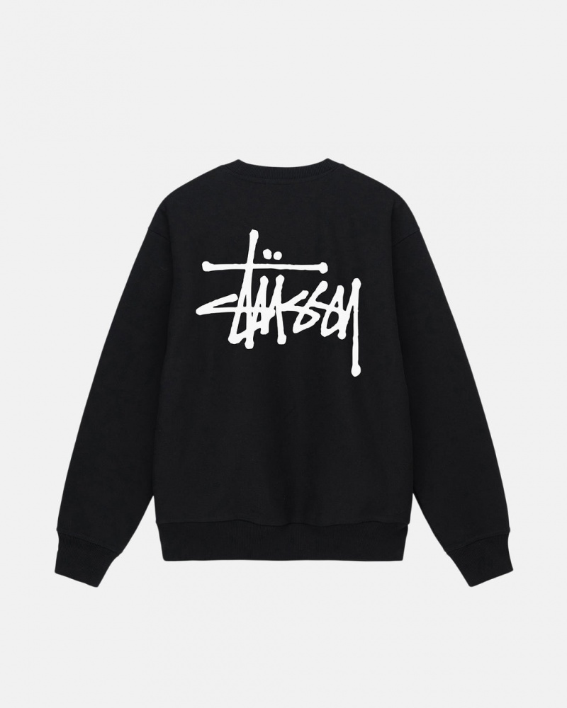 Black Women\'s Stussy Basic Stussy Crew Sweatshirts | WXP-4216