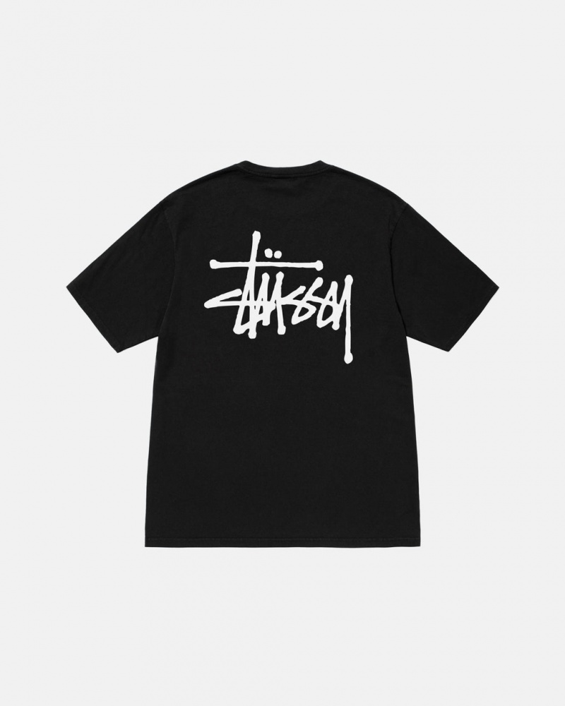 Black Women\'s Stussy Basic Stussy Pigment Dyed Tees | MQD-2061