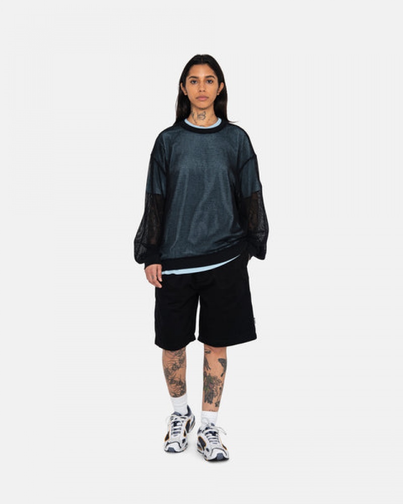 Black Women's Stussy Brushed Beach Shorts | HHH-3873