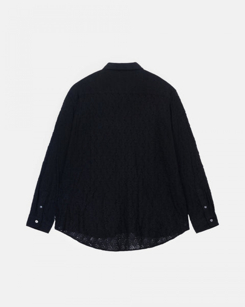 Black Women's Stussy Lace Ls Shirts | VWJ-0174