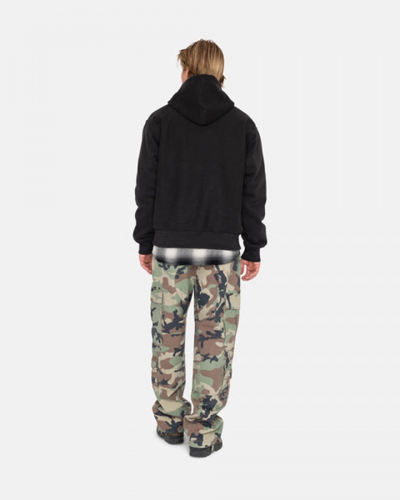 Black Women's Stussy Overdyed Stock Logo Hoodie | QSR-4816