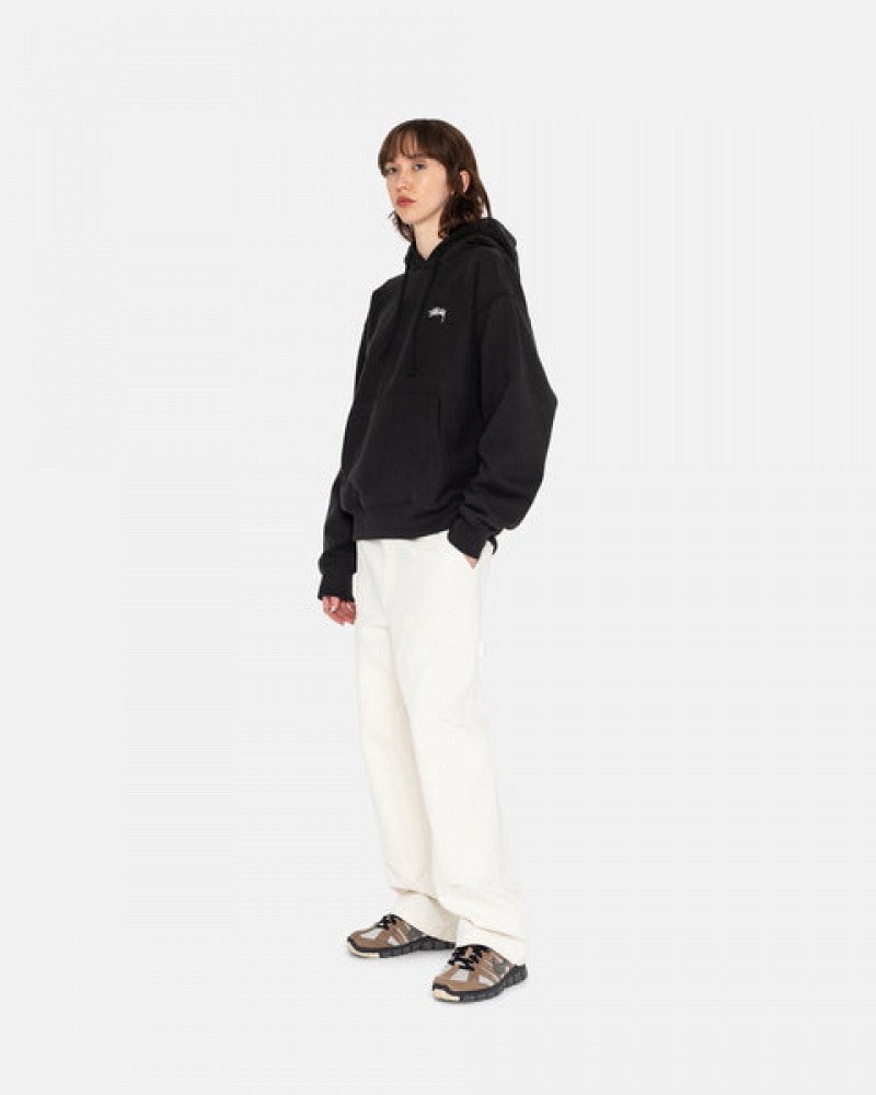 Black Women's Stussy Overdyed Stock Logo Hoodie | QSR-4816