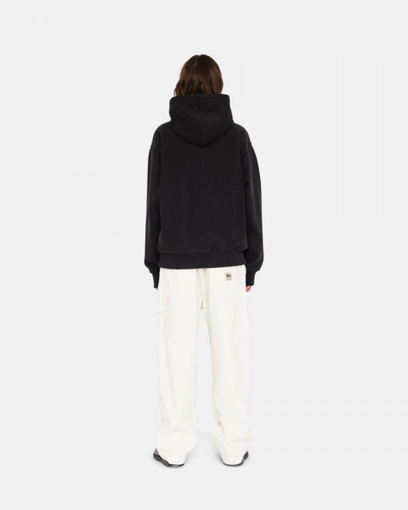 Black Women's Stussy Overdyed Stock Logo Hoodie | QSR-4816