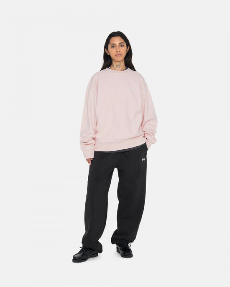 Black Women's Stussy Overdyed Stock Logo Sweatpants | JGI-1103